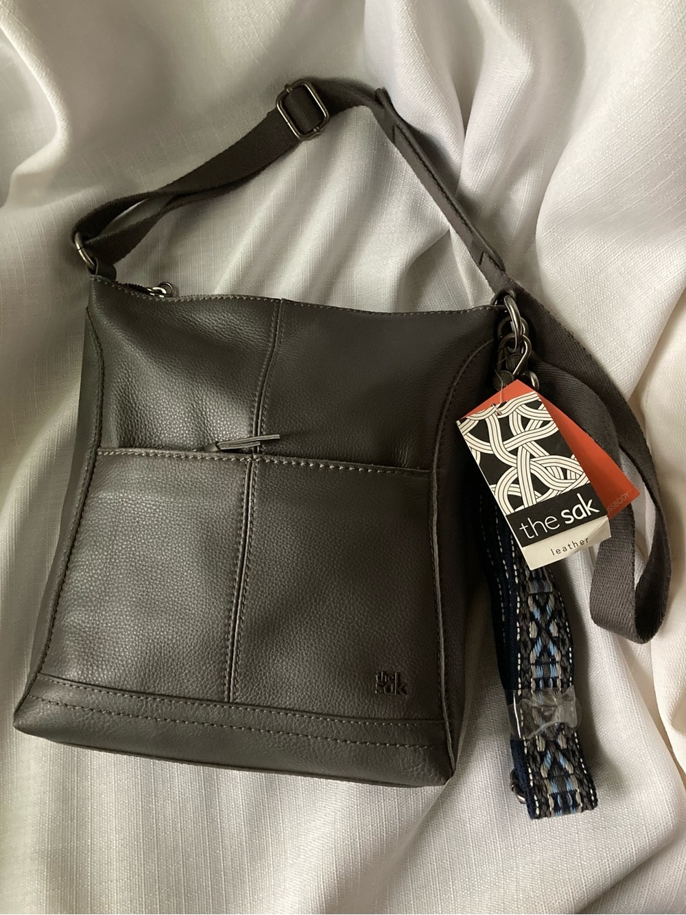 The Sak 'Lucia' Slate Grey Leather Outer Crossbody Bag!